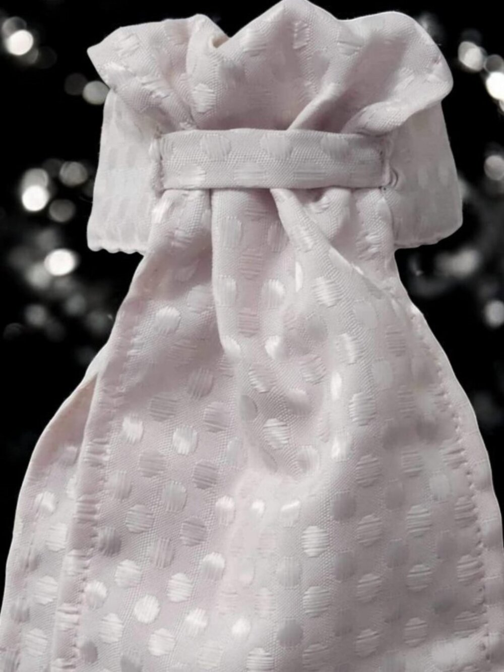 STOCK TIE PRE-TIED Pink BLUSH with DOTS by ORNAMENTS OSFA NEW